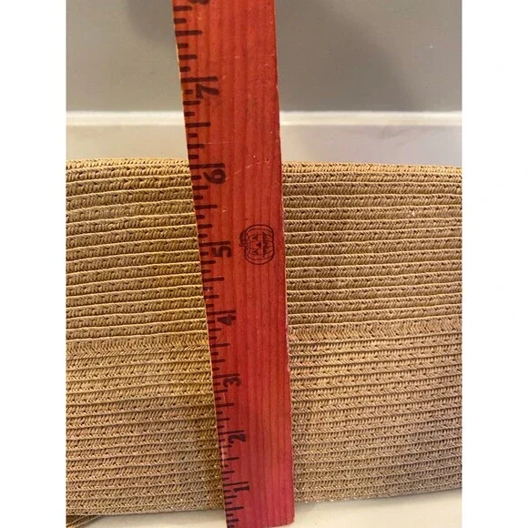 Woven Straw Shoulder Bag w/ Chain Straps Casual Lightweight Travel Vacation Bag - Picture 11 of 12